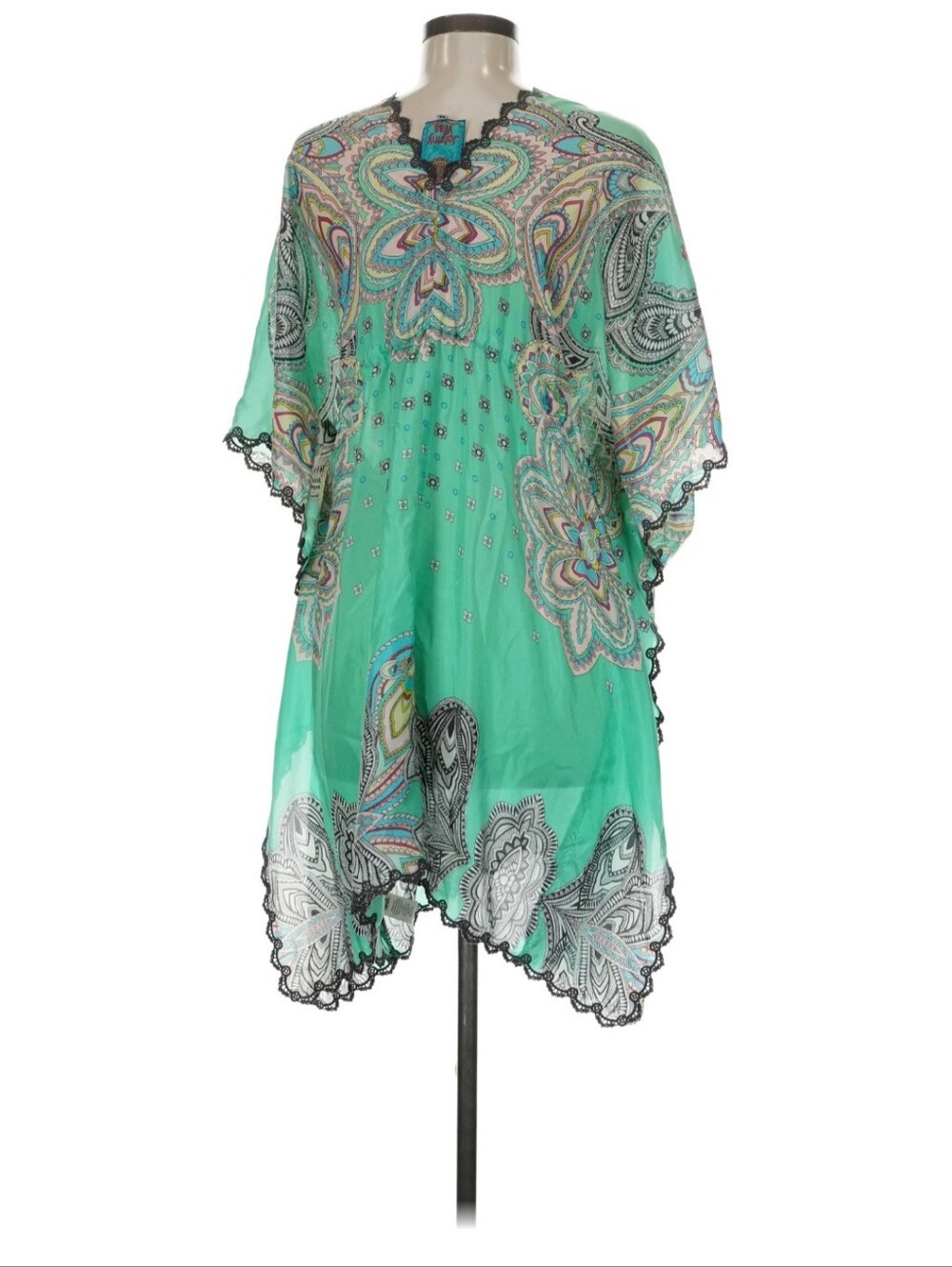 Johnny Was 100% Silk Paisley Kaftan Tunic – Size Medium